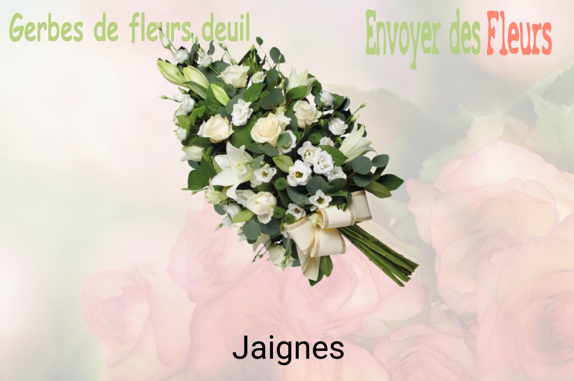 Gerbe de fleurs de deuil livrée à Jaignes